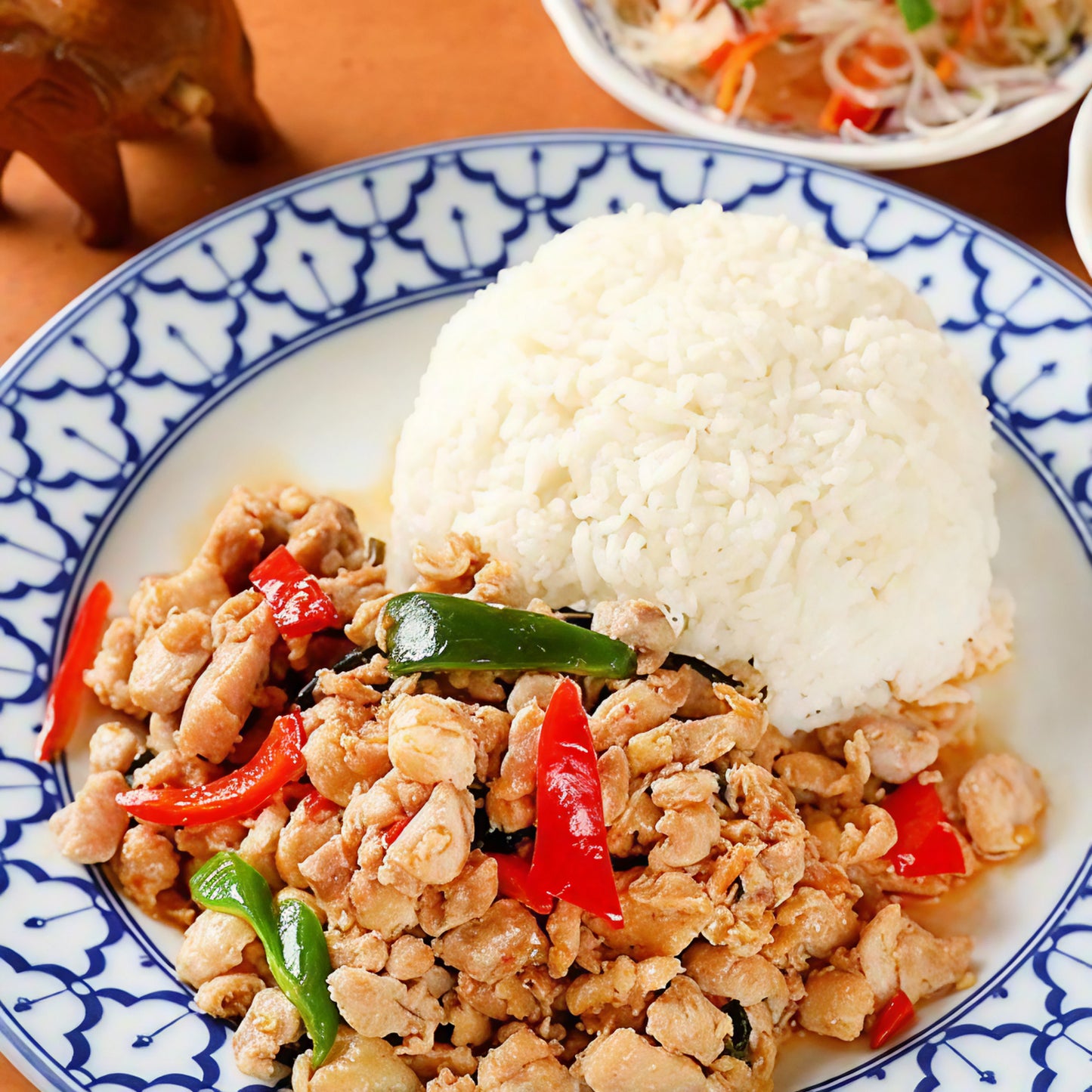 【1】鶏肉のガパオ&ライス弁当