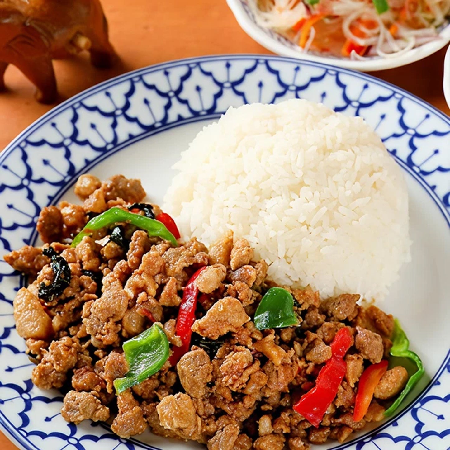 【2】豚肉のガパオ&ライス弁当